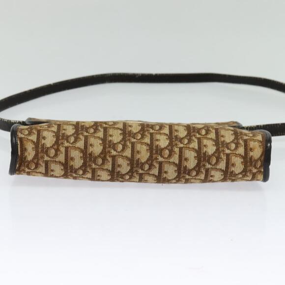 DIOR Trotter Canvas Shoulder Bag Brown Gold - Picture 9 of 12